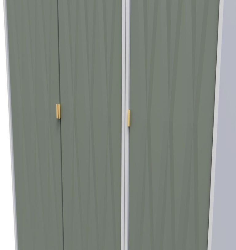 Las Vegas White and Green 3 Door Tall Triple Wardrobe