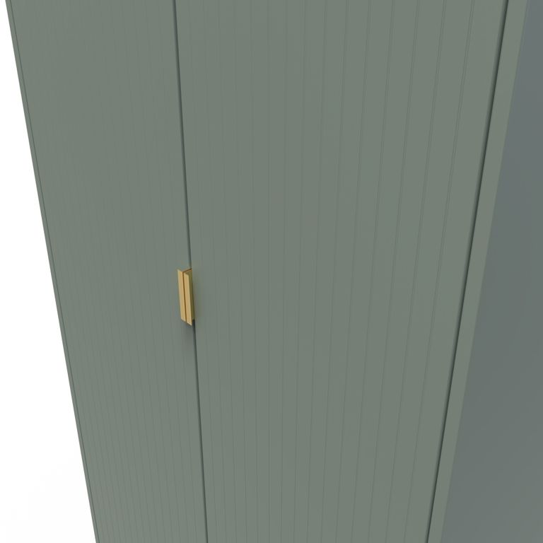 Linear Green 2 Door Plain Tall Wardrobe
