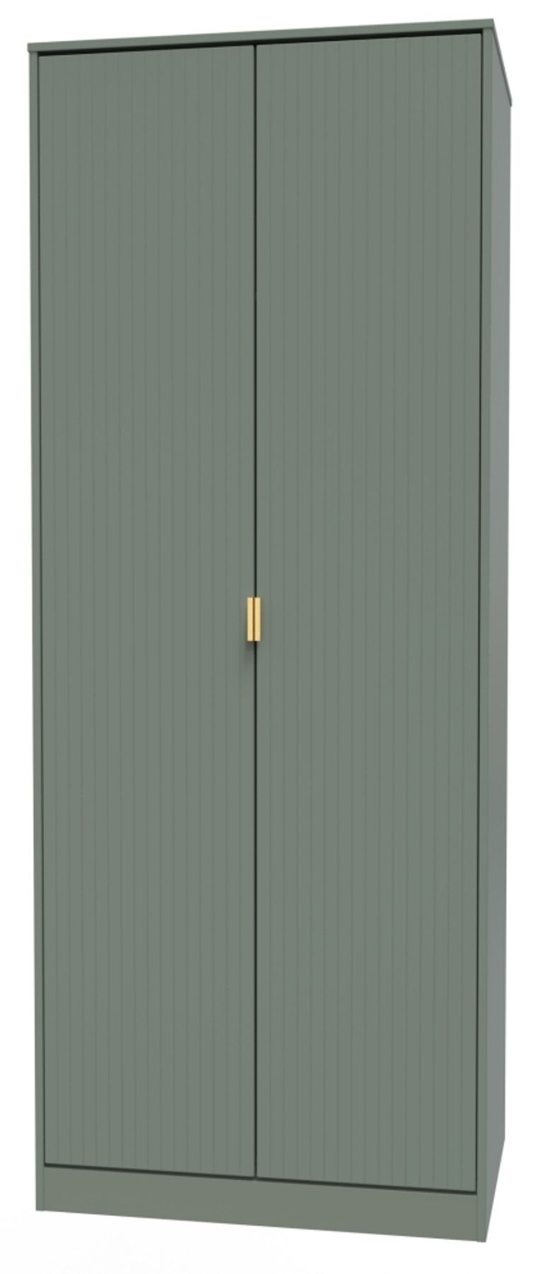 Linear Green 2 Door Plain Tall Wardrobe