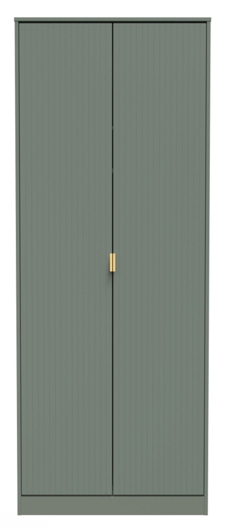 Linear Green 2 Door Plain Tall Wardrobe