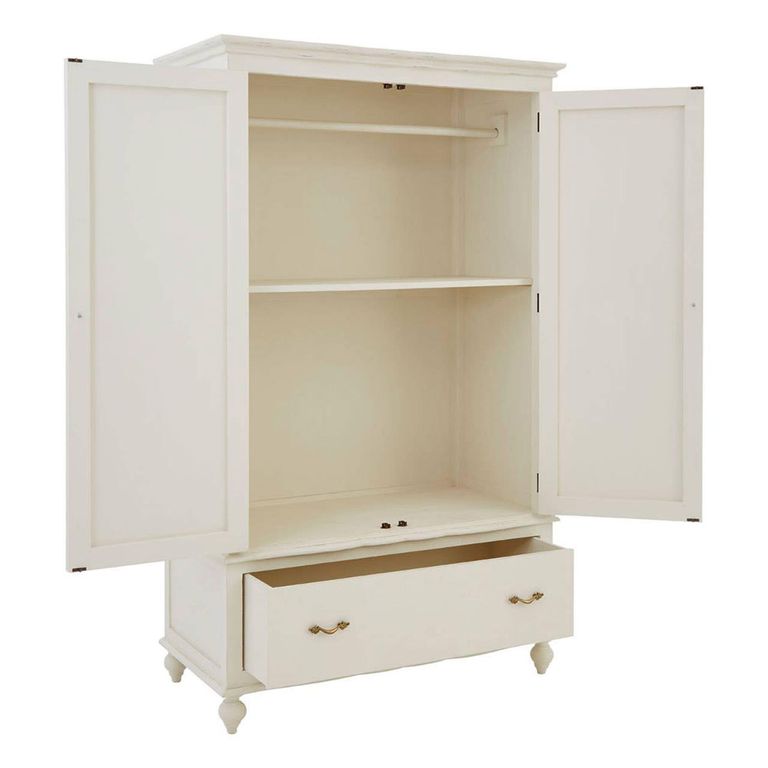 Loire Wardrobe - 2 Door - 1 Drawer - White
