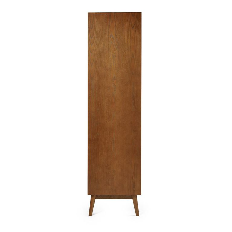 Lowry Double Wardrobe - 2 Door - 1 Drawer - Cherry Wood - Retro Style