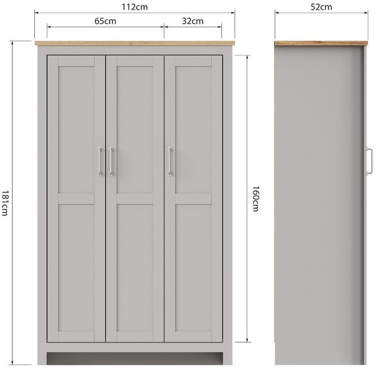 Lyman 3 Door Wardrobe - Variant Available