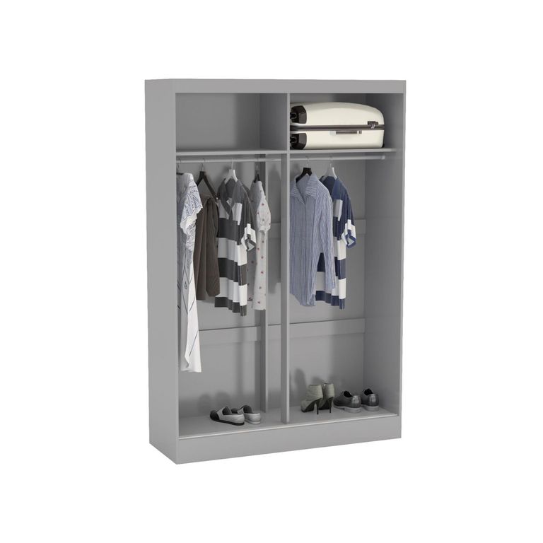 Lynx Sliding Mirror Wardrobe - 2 Door - Grey Gloss