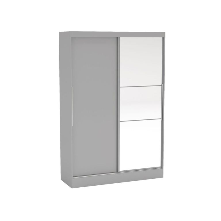 Lynx Sliding Mirror Wardrobe - 2 Door - Grey Gloss