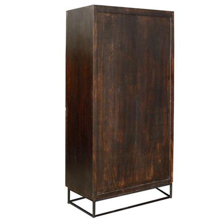 Macedonia Wardrobe - Carved Dark Mango Wood - 2 Door
