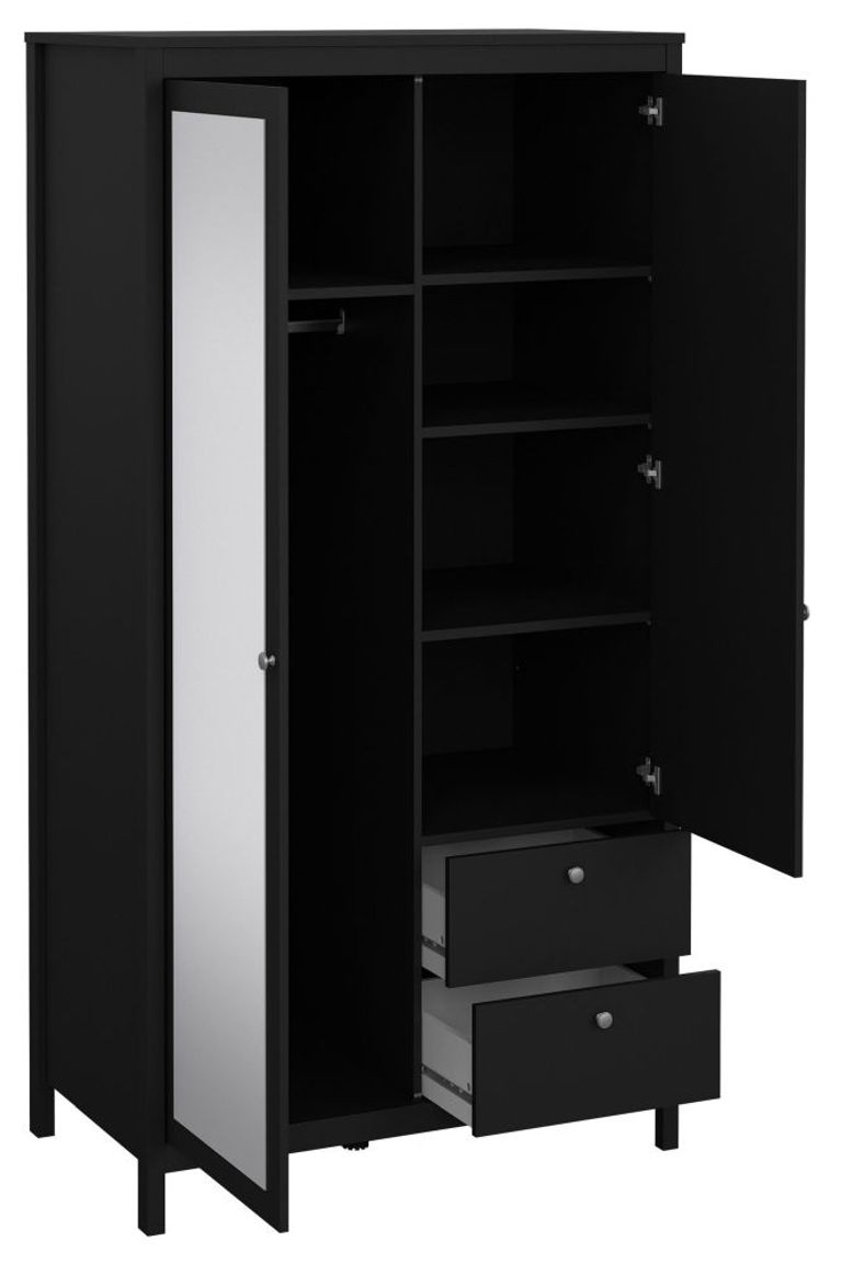 Madrid Black 2 Door Combi Wardrobe