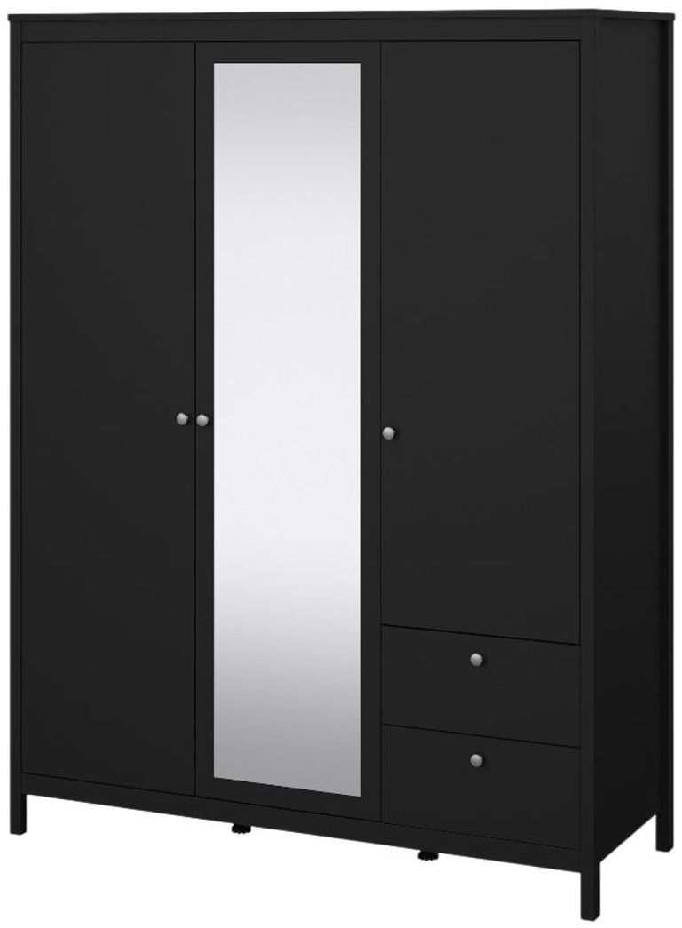 Madrid Black 3 Door Combi Wardrobe