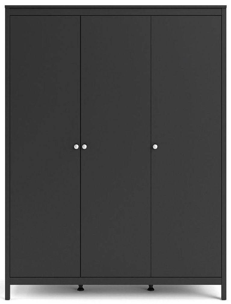 Madrid Black 3 Door Triple Wardrobe