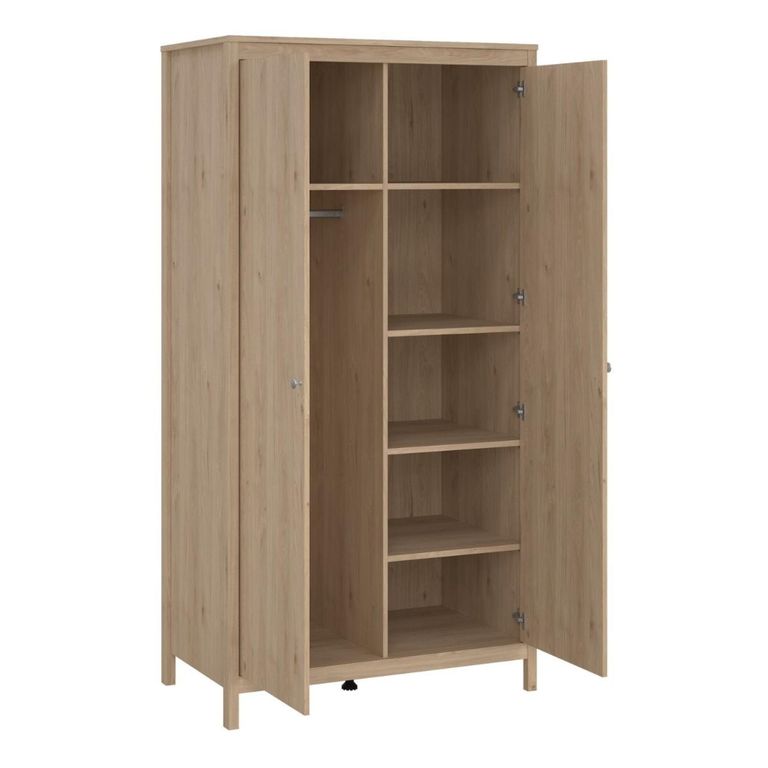 Madrid Jackson Hickory Oak 2 Door Wardrobe