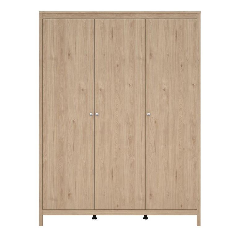 Madrid Jackson Hickory Oak 3 Door Wardrobe