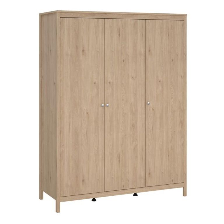 Madrid Jackson Hickory Oak 3 Door Wardrobe