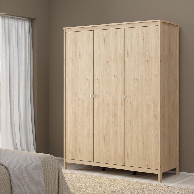 Madrid Jackson Hickory Oak 3 Door Wardrobe