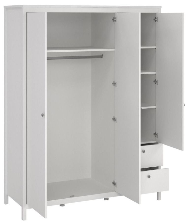 Madrid White 2 Door Combi Wardrobe