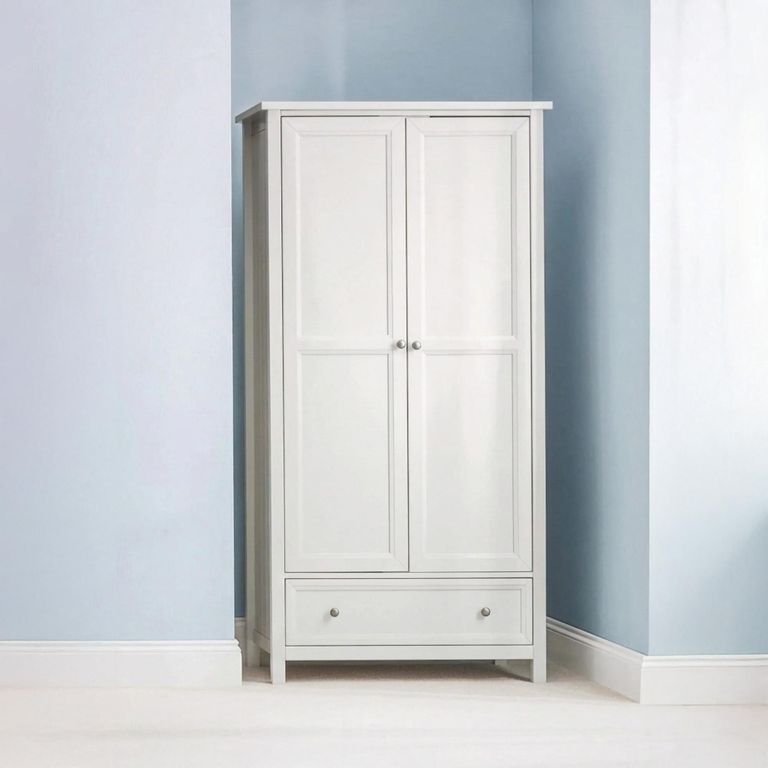 Maine Double Wardrobe - 2 Door - 1 Drawer - Grey