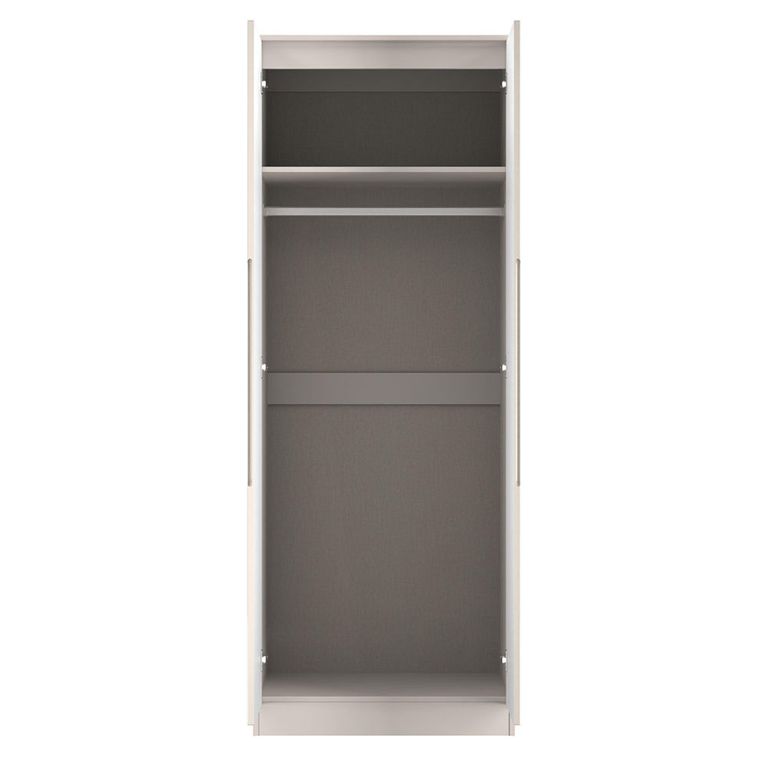 Milan Cashmere Gloss 2 Door Plain Tall Wardrobe