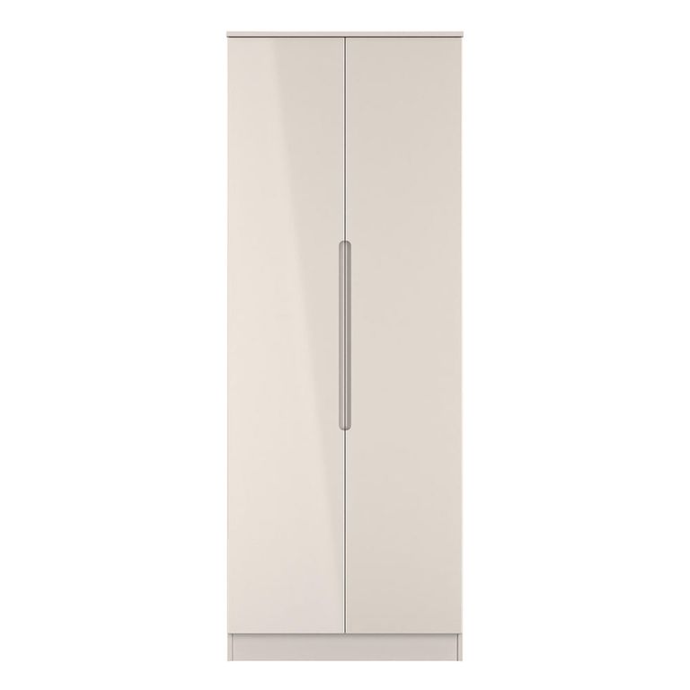Milan Cashmere Gloss 2 Door Plain Tall Wardrobe
