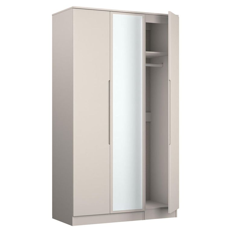 Milan Cashmere Gloss 3 Door Tall Triple Wardrobe - 1 Mirror