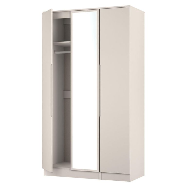 Milan Cashmere Gloss 3 Door Tall Triple Wardrobe - 1 Mirror