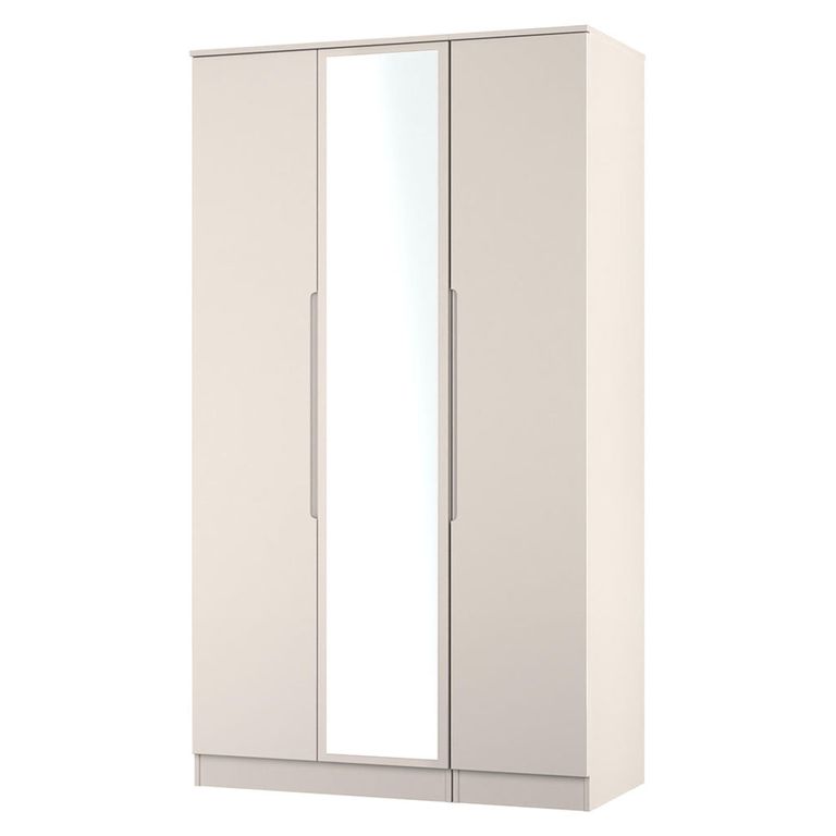 Milan Cashmere Gloss 3 Door Tall Triple Wardrobe - 1 Mirror