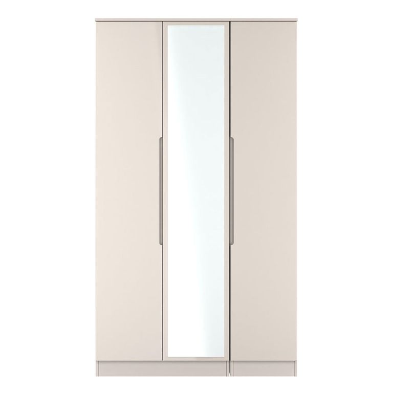 Milan Cashmere Gloss 3 Door Tall Triple Wardrobe - 1 Mirror