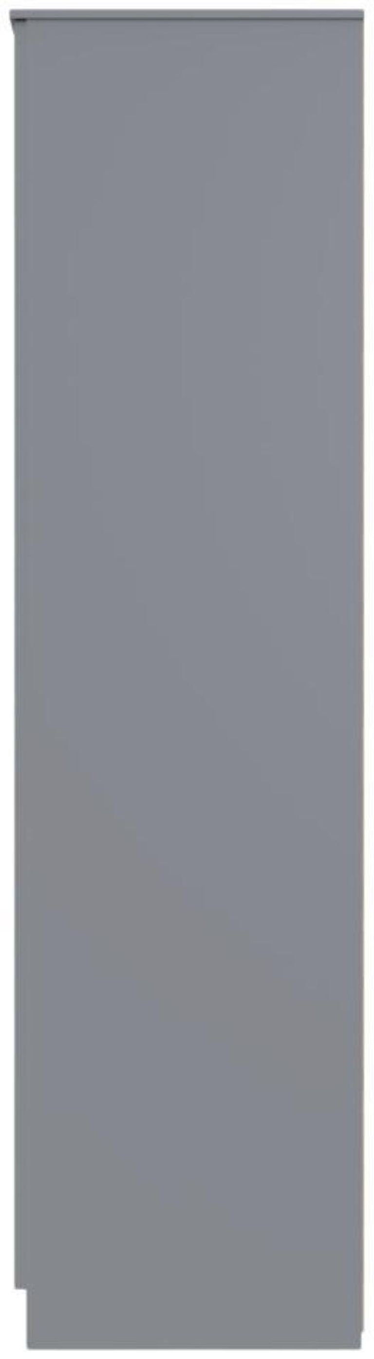 Milan Grey 3 Door Tall Combi Wardrobe - 1 Mirror and LHF 2 Drawers