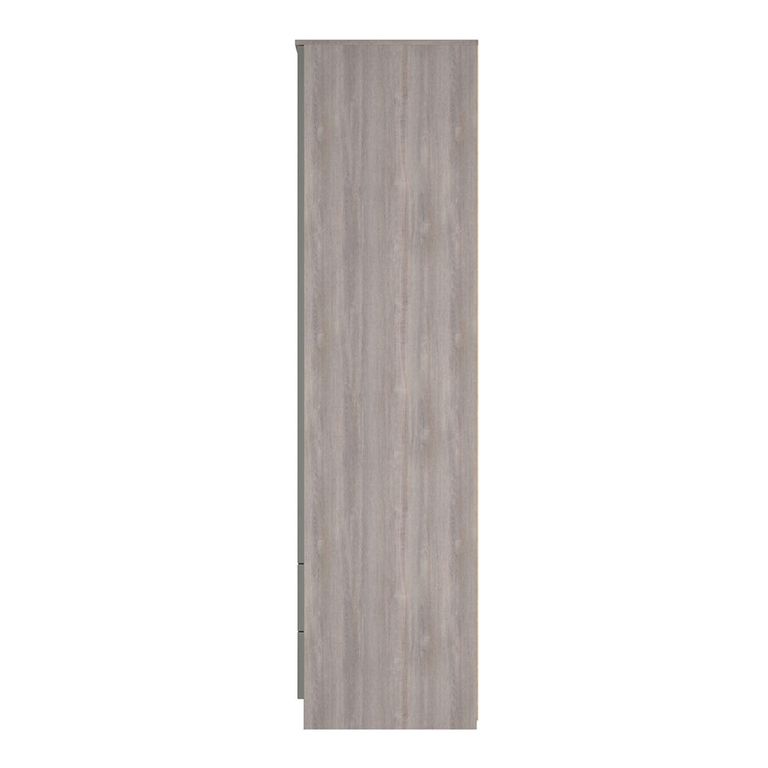 Milan Grey Gloss and Grey Oak 2 Door 2 Drawer Double Wardrobe