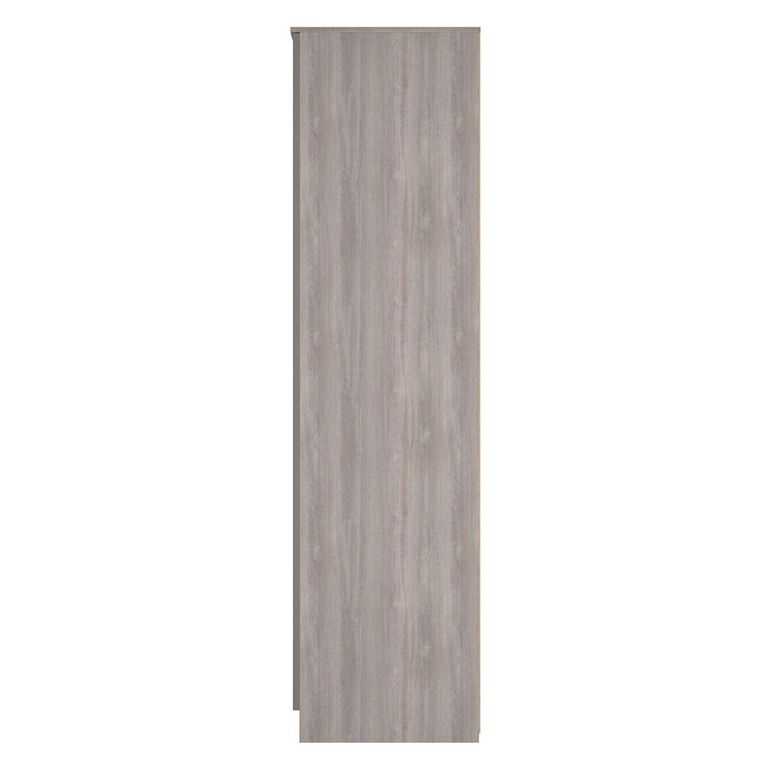Milan Grey Gloss and Grey Oak 2 Door Plain Tall Wardrobe
