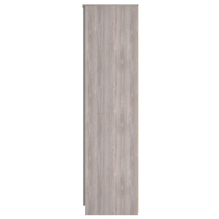 Milan Grey Gloss and Grey Oak 3 Door Tall Triple Wardrobe - 1 Mirror