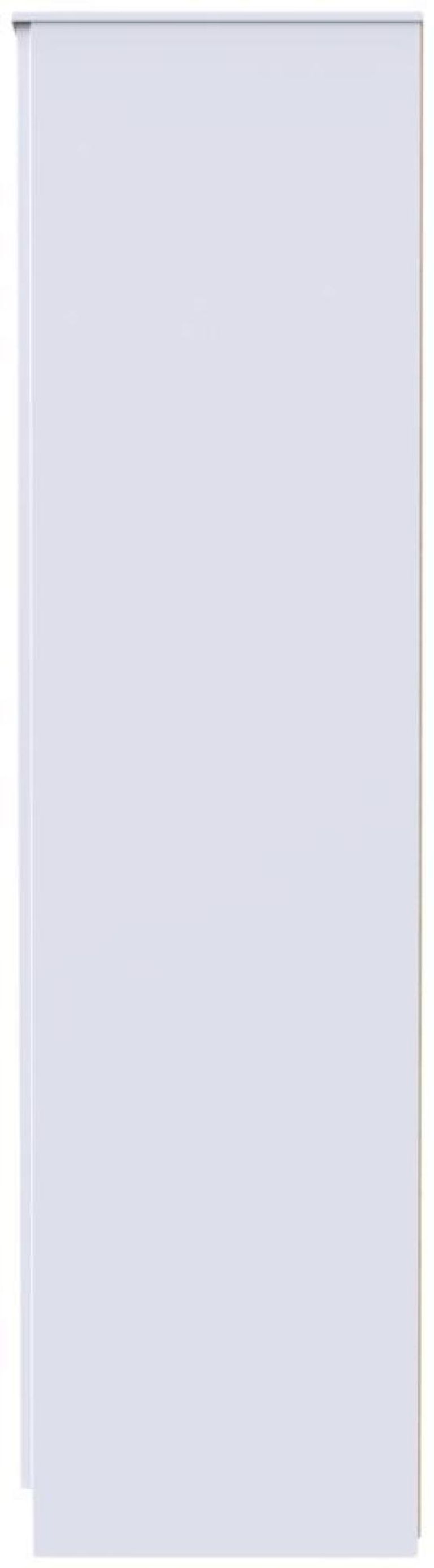 Milan White Gloss 2 Door Plain Tall Wardrobe