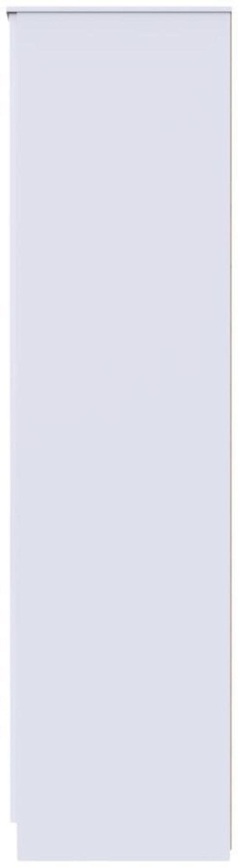 Milan White Gloss 3 Door Tall Combi Wardrobe - 1 Mirror and LHF 2 Drawers