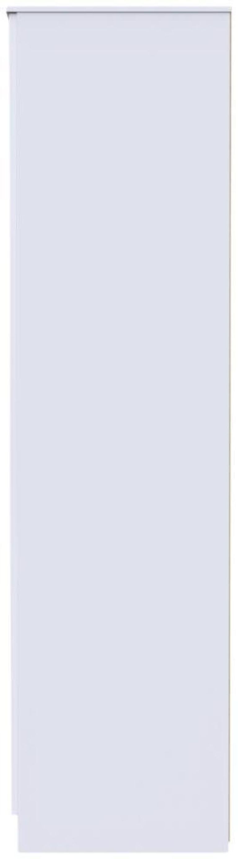 Milan White Gloss 3 Door Tall Triple Wardrobe - 1 Mirror