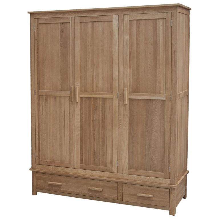 Opus Wardrobe - 3 Door - 2 Drawer - Oak