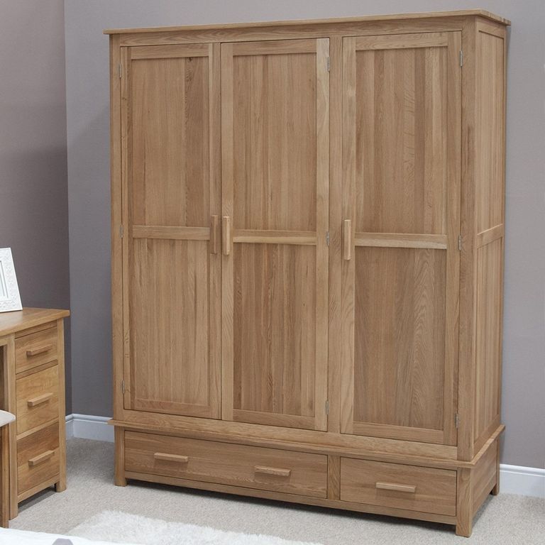 Opus Wardrobe - 3 Door - 2 Drawer - Oak