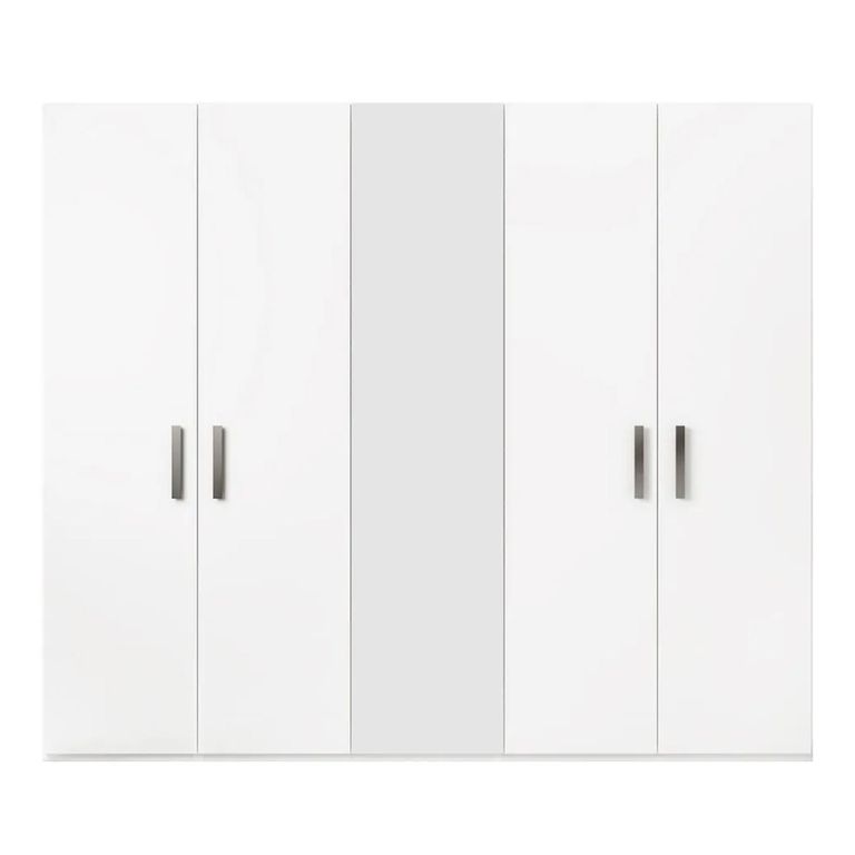 Modern Mara Mirror Wardrobe - 5 Door - White