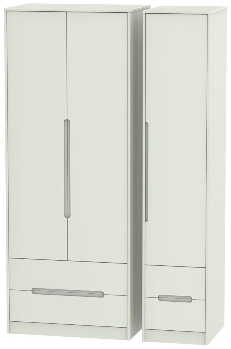 Monaco Cashmere 3 Door Tall Triple Wardrobe - 4 Drawers