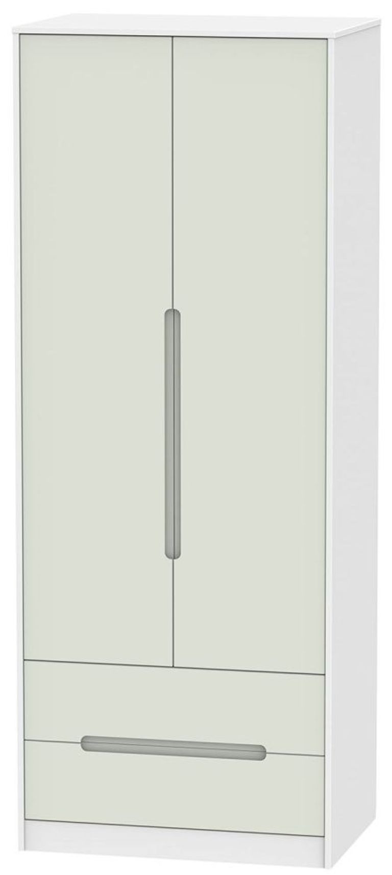 Monaco Cashmere and White 2 Door 2 Drawer Tall Wardrobe
