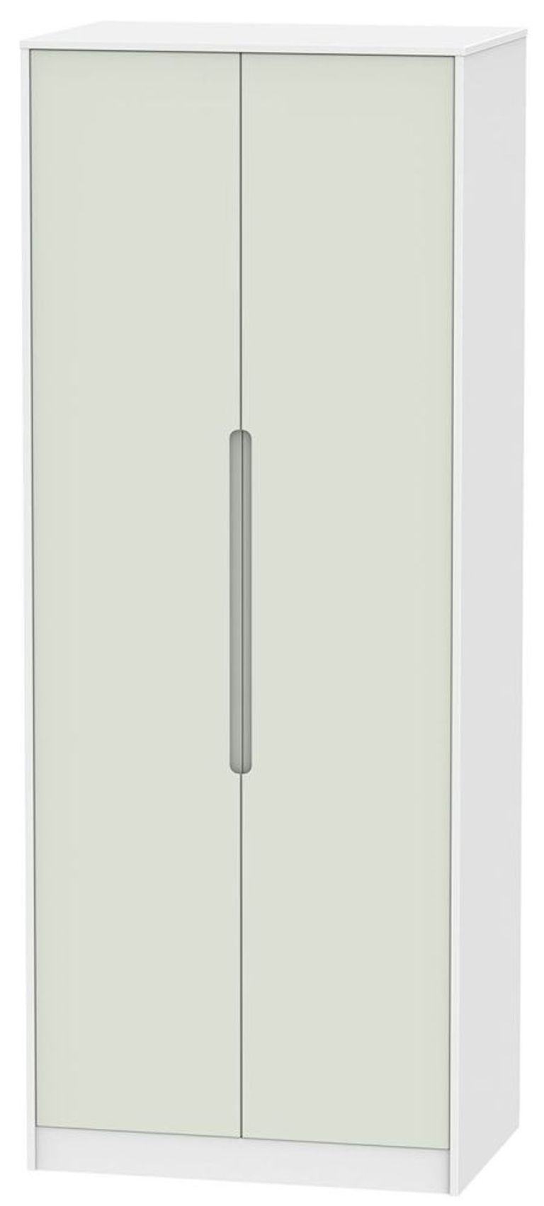 Monaco Cashmere and White 2 Door Plain Tall Wardrobe
