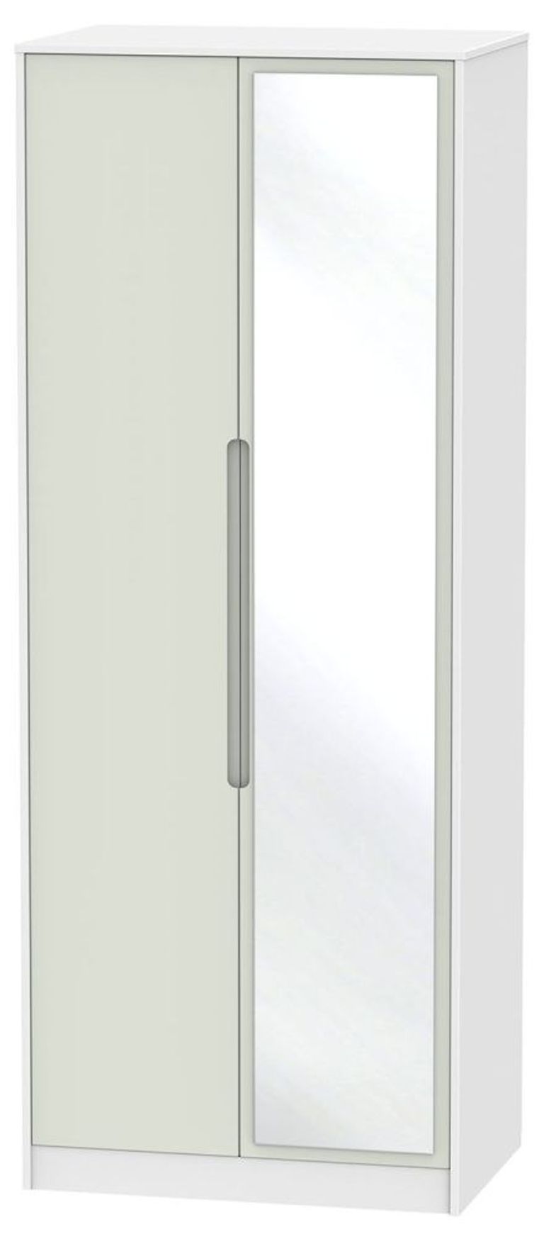 Monaco Cashmere and White 2 Door Tall Wardrobe - 1 Mirror