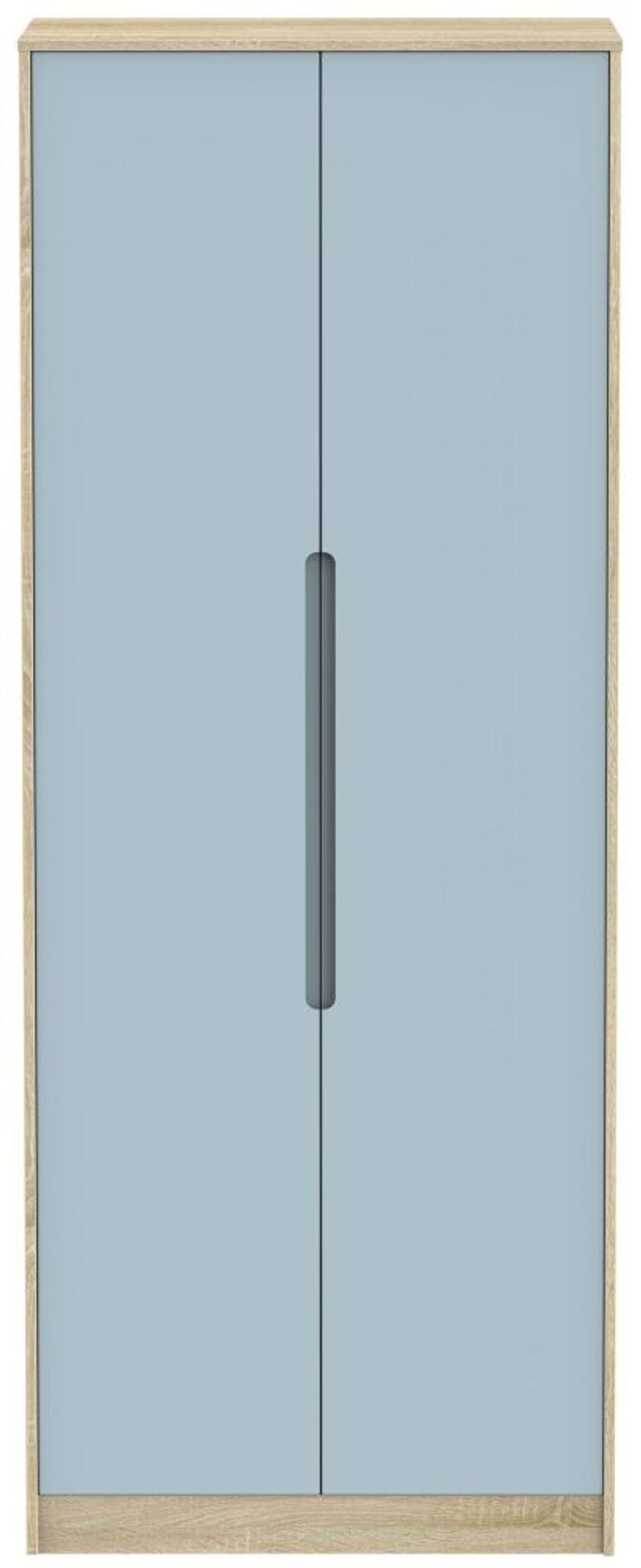 Monaco Denim and Oak Effect 2 Door Plain Tall Wardrobe