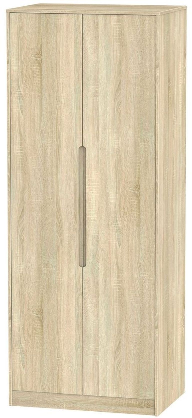 Monaco Oak Effect 2 Door Plain Tall Wardrobe