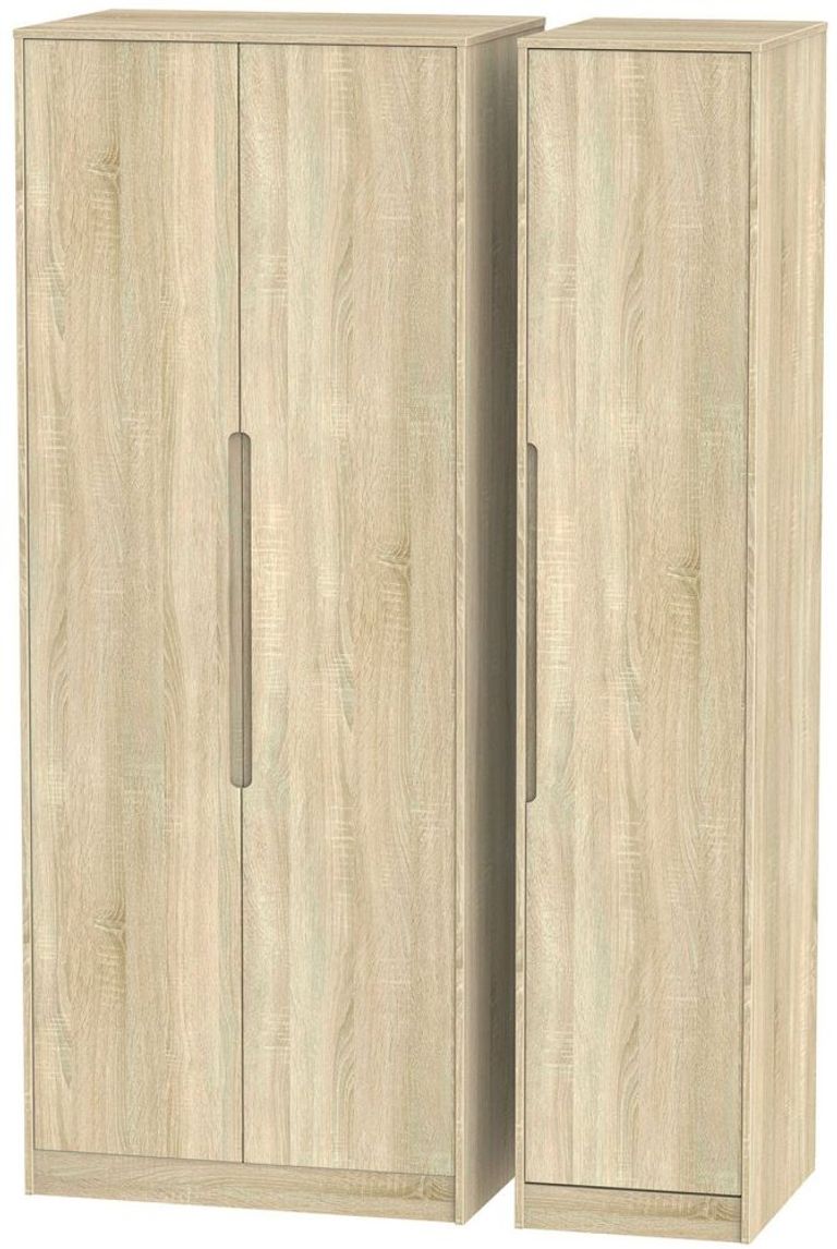 Monaco Oak Effect 3 Door Tall Triple Wardrobe