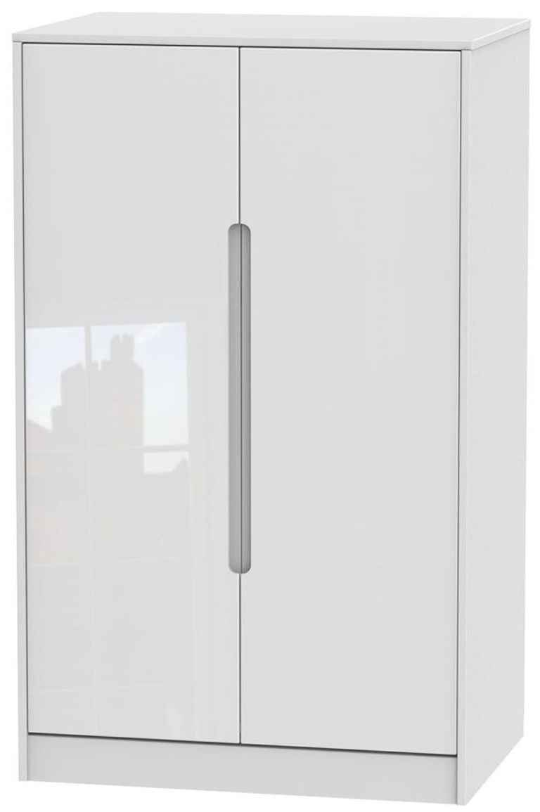 Monaco White Gloss and Cashmere Midi Wardrobe