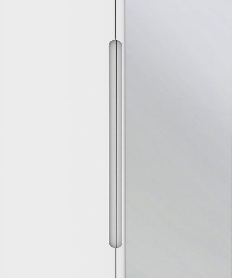 Monaco White and Oak Effect 2 Door Tall Combi Wardrobe - 1 Mirror