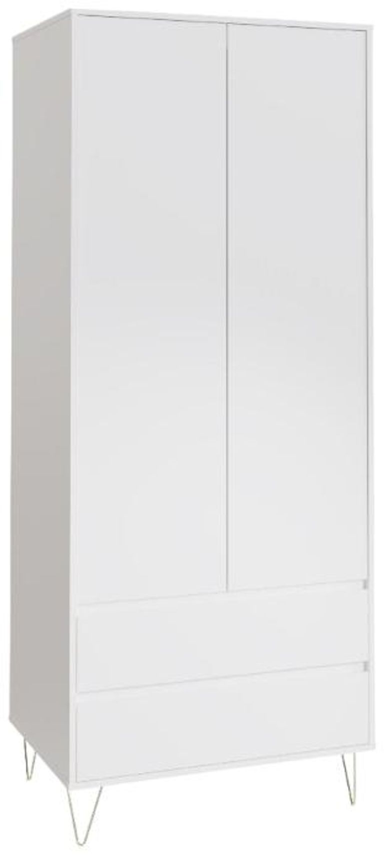 Montour White 2 Door 2 Drawer Wardrobe