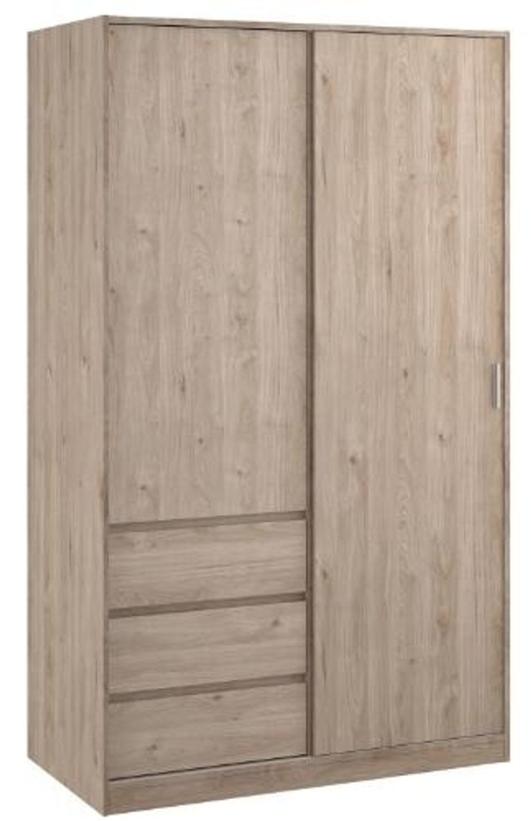 Naia Oak Effect 2 Door 3 Drawer Wardrobe