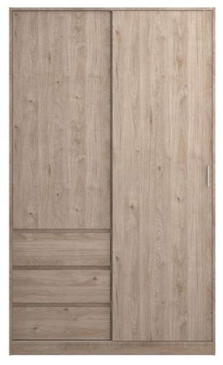 Naia Oak Effect 2 Door 3 Drawer Wardrobe