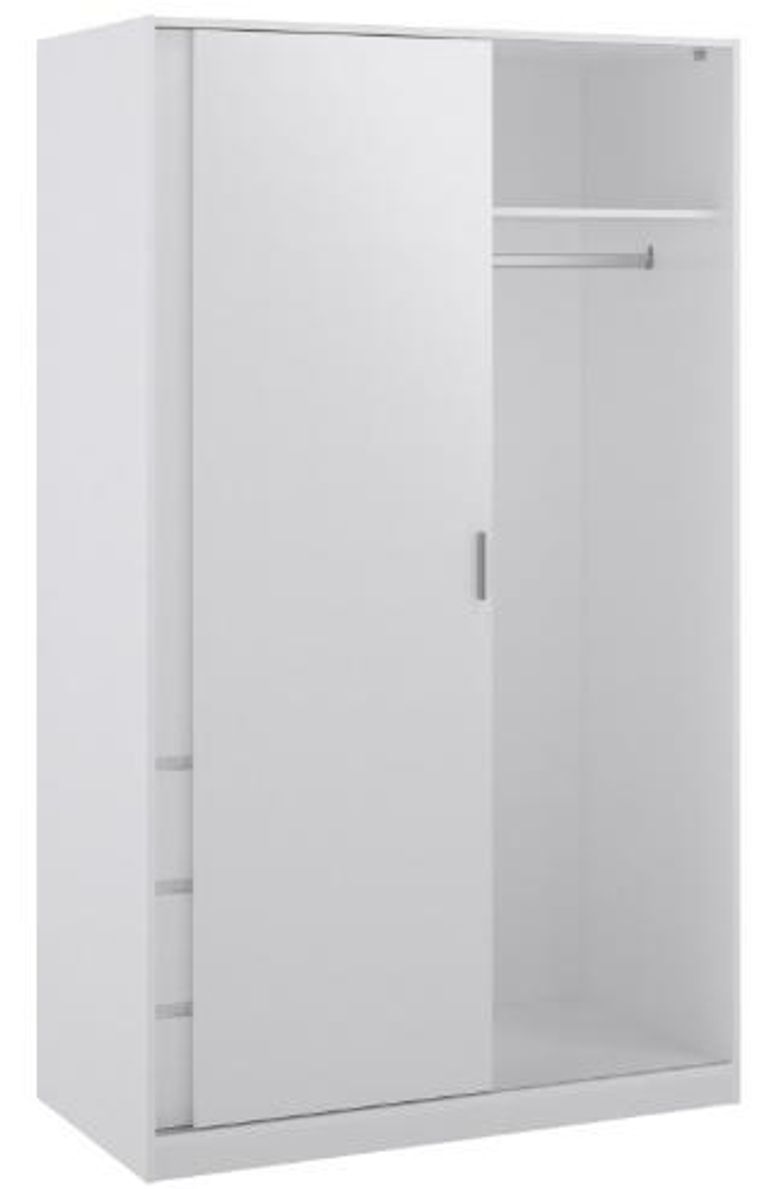 Naia White Gloss 2 Door 3 Drawer Wardrobe
