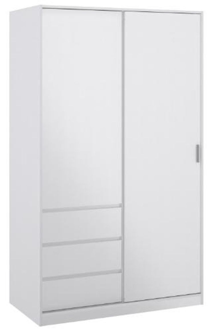 Naia White Gloss 2 Door 3 Drawer Wardrobe