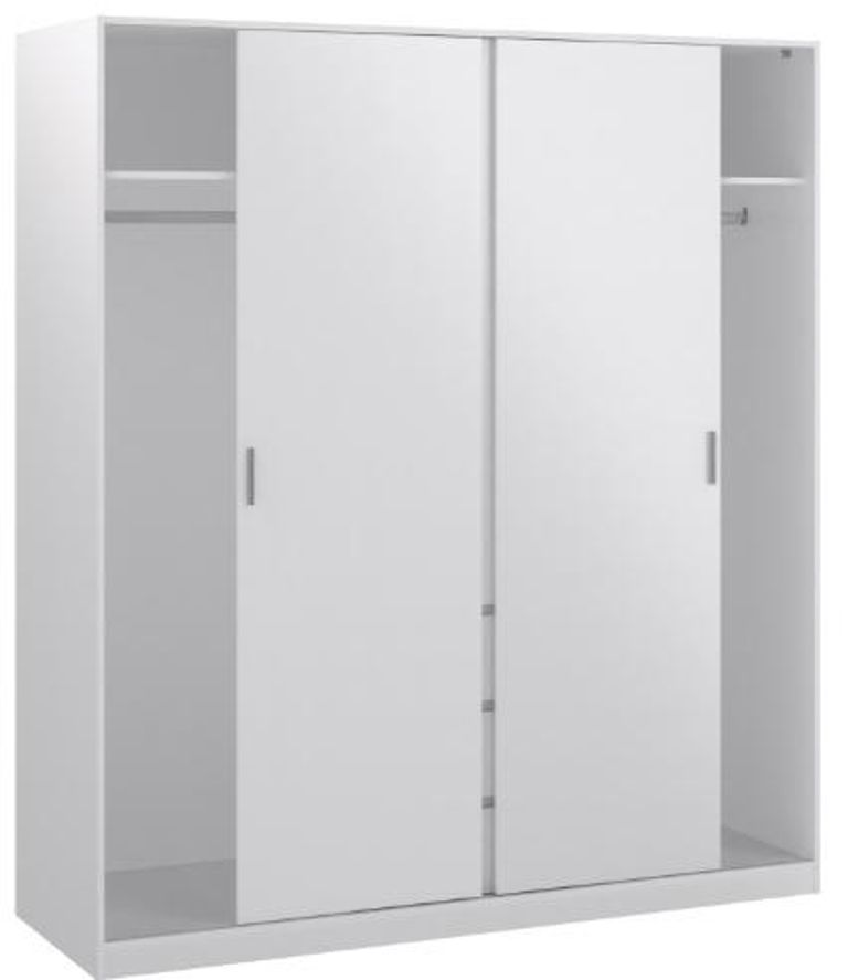 Naia White Gloss 3 Door 3 Drawer Wardrobe